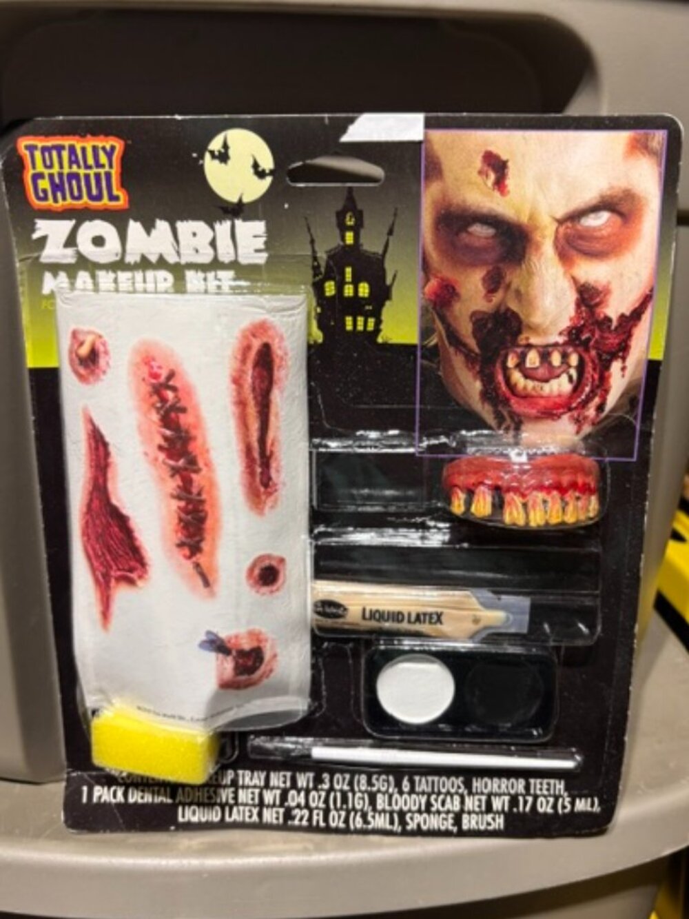 Zombie Latex Makeup Kit Halloween Accessory Hypoallergenic 13+